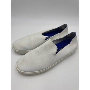 Rothys The Sneaker Slip on Shoes in White With Blue Trim Size 10